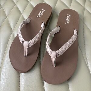 Flojos Women's Braided Strap Flip Flop - Taupe